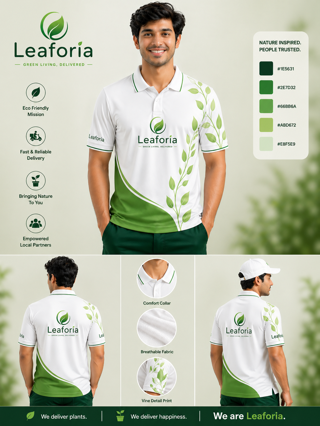 Leaforia white shop owner partner uniform